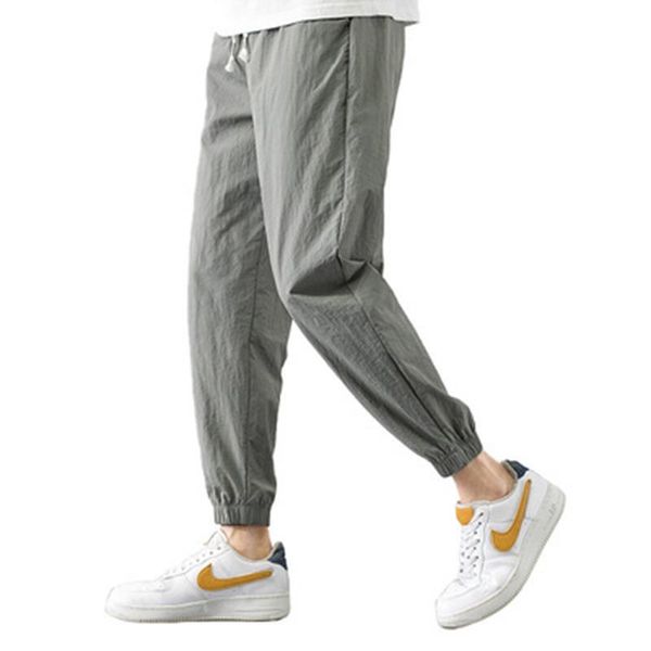 men's pants 2021 summer casual 9-point harlan thin elastic waist with drawstring, Black
men's pants 2021 summer casual 9-point harlan thin elastic waist with drawstring, Black