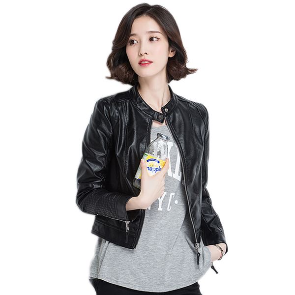 2021 new autumn women faux jacket short design zipper long sleeve slim washing coat pink leather motorcycle jackets o1p8, Black
2021 new autumn women faux jacket short design zipper long sleeve slim washing coat pink leather motorcycle jackets o1p8, Black