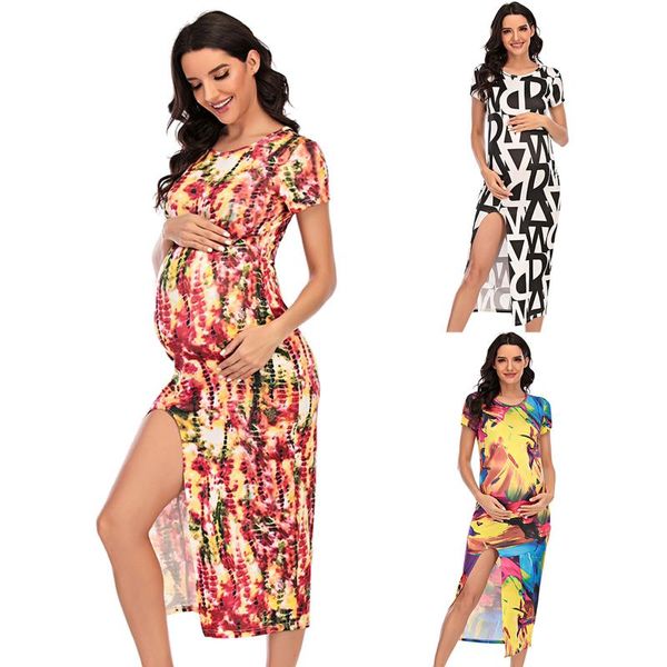 maternity dresses summer marernity pregnants women plus size dress round-neck short-sleeved printed robes de maternité, White
maternity dresses summer marernity pregnants women plus size dress round-neck short-sleeved printed robes de maternité, White