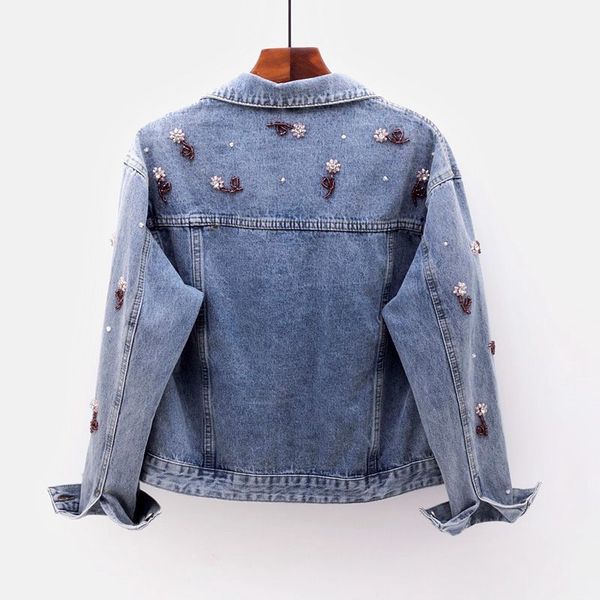 spring vintage denim women outerwear diamond handwork beading long sleeve short jeans jacket female basic coat streetwear dq15, Black;brown
spring vintage denim women outerwear diamond handwork beading long sleeve short jeans jacket female basic coat streetwear dq15, Black;brown