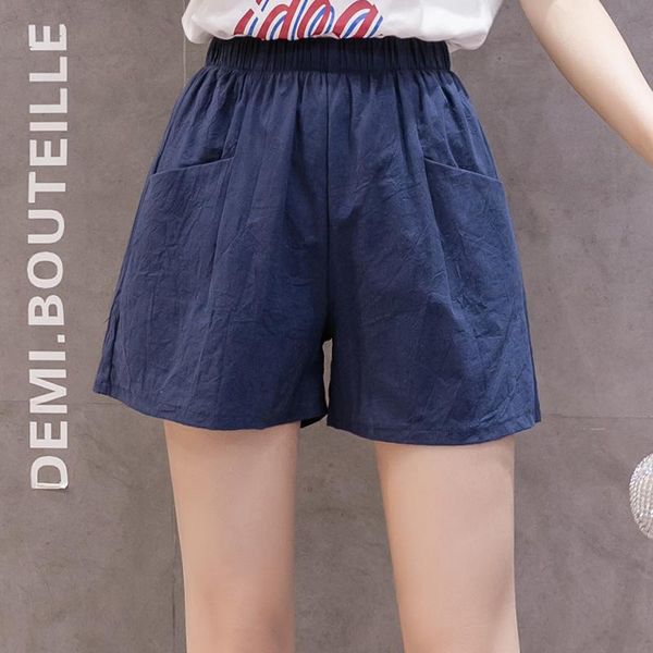 women's shorts 2021 women summer high waist solid casual plus size cotton loose elastic straight booty pockets, White;black
women's shorts 2021 women summer high waist solid casual plus size cotton loose elastic straight booty pockets, White;black