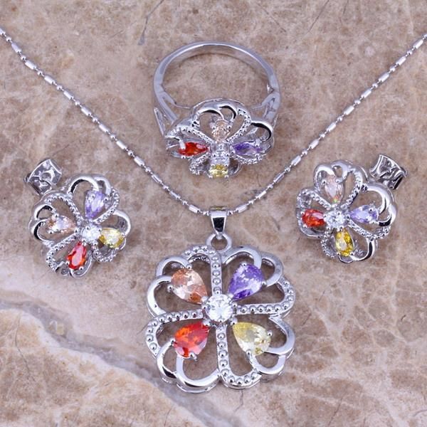 earrings & necklace alluring multicolor purple cubic zirconia silver plated jewelry sets pendant ring size 6 / 7 8 9 10 s0159
earrings & necklace alluring multicolor purple cubic zirconia silver plated jewelry sets pendant ring size 6 / 7 8 9 10 s0159
