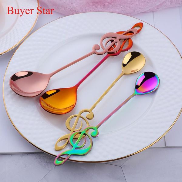 spoons 8pcs stainless steel musical note dessert spoon round coffee stirring milk tea gold ice cream scoop creative flatware
spoons 8pcs stainless steel musical note dessert spoon round coffee stirring milk tea gold ice cream scoop creative flatware