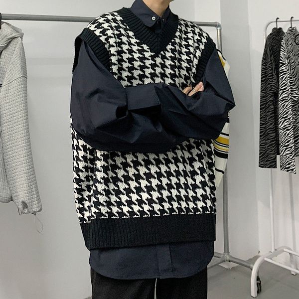 2021 new men's vest v-neck fashion harajuku sweater personality clothes casual retro pullover men knitting sweaters 1sd9, White;black
2021 new men's vest v-neck fashion harajuku sweater personality clothes casual retro pullover men knitting sweaters 1sd9, White;black