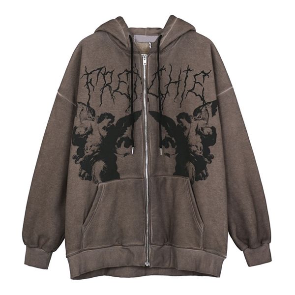 hooded jackets graffiti angel print letter embroidery fashion thick fleece hoodies coat outwear 211014, Black;brown
hooded jackets graffiti angel print letter embroidery fashion thick fleece hoodies coat outwear 211014, Black;brown