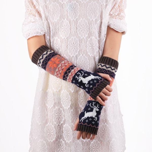five fingers gloves knitted long women' warm christmas elk print winter fingerless women girl mitten mujer driving, Blue;gray
five fingers gloves knitted long women' warm christmas elk print winter fingerless women girl mitten mujer driving, Blue;gray