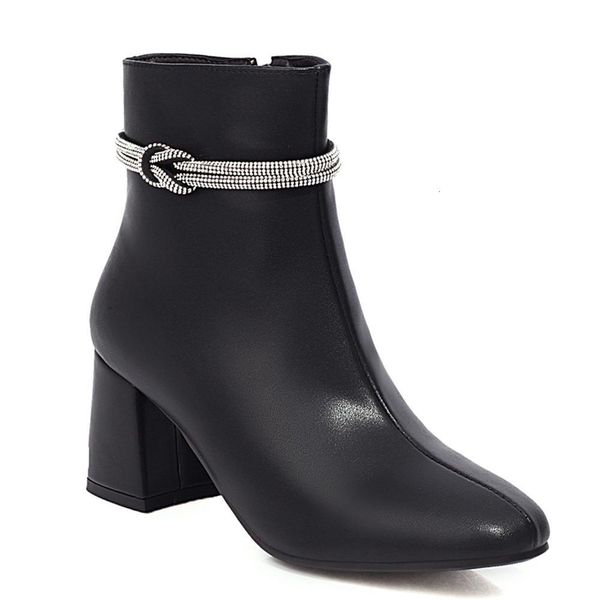 2021 new stress women's leather double-sided strass belt thick ankle boots fbv9, Black
2021 new stress women's leather double-sided strass belt thick ankle boots fbv9, Black