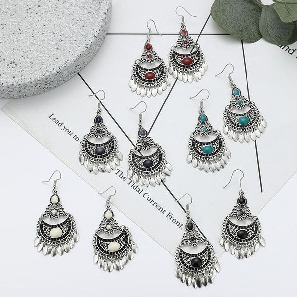 dangle & chandelier bohemian dripping oil tassel earrings for women retro hollow out moon shaped ethnic style fashion geometric jewelry, Silver
dangle & chandelier bohemian dripping oil tassel earrings for women retro hollow out moon shaped ethnic style fashion geometric jewelry, Silver