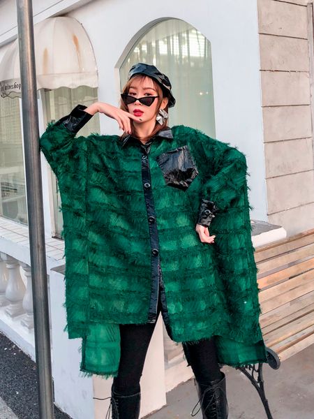 2021 new plus size shirt women autumn korean irregular fork design leather turn down collar medium and long style blouse jacket plxx, White;black
2021 new plus size shirt women autumn korean irregular fork design leather turn down collar medium and long style blouse jacket plxx, White;black