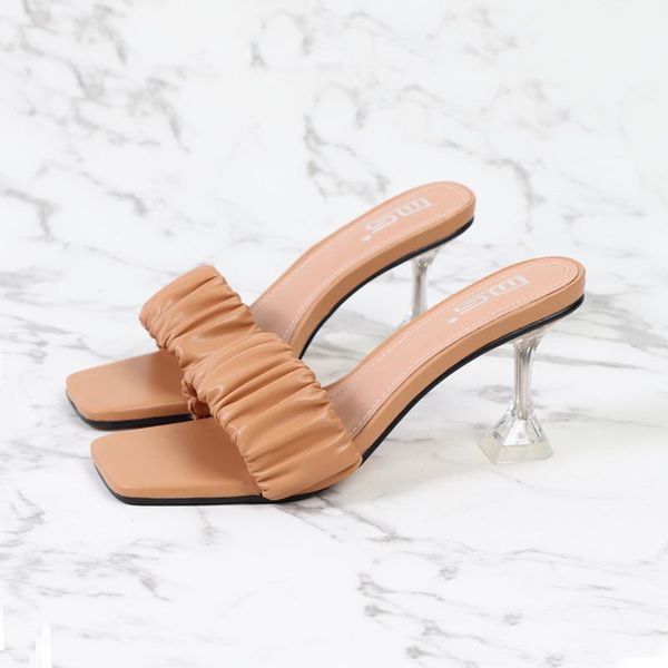 sandals 2021 fashion pleated summer women open-toe street high heels transparent crystal heel ladies mules shoes large size 41, Black
sandals 2021 fashion pleated summer women open-toe street high heels transparent crystal heel ladies mules shoes large size 41, Black
