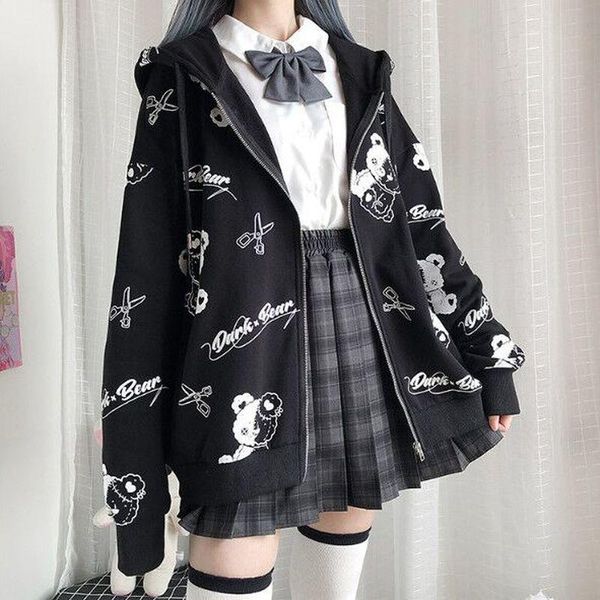 women's jackets spring or autumn trend wind scissors bear print harajuku jacket female tide ins korean version loose women clothes, Black;brown
women's jackets spring or autumn trend wind scissors bear print harajuku jacket female tide ins korean version loose women clothes, Black;brown