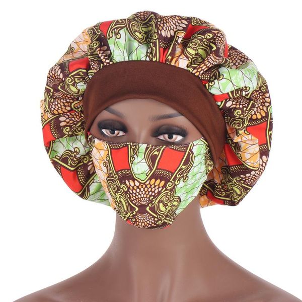 african pattern print bonnet hijabs hat women night sleep cap with mask satin turban extra large head wear lady head wrap hat, Blue;gray 
african pattern print bonnet hijabs hat women night sleep cap with mask satin turban extra large head wear lady head wrap hat, Blue;gray