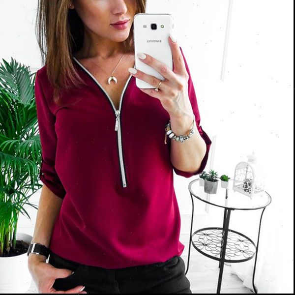 5xl plus size zipper short sleeve women blouses v neck solid womens and blouses casual tee shirts female, White
5xl plus size zipper short sleeve women blouses v neck solid womens and blouses casual tee shirts female, White