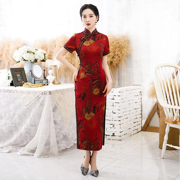 ethnic clothing female print floral dress gown mandarin collar qipao large size 3xl 4xl chinese cheongsam summer elegant vestidos, Red
ethnic clothing female print floral dress gown mandarin collar qipao large size 3xl 4xl chinese cheongsam summer elegant vestidos, Red