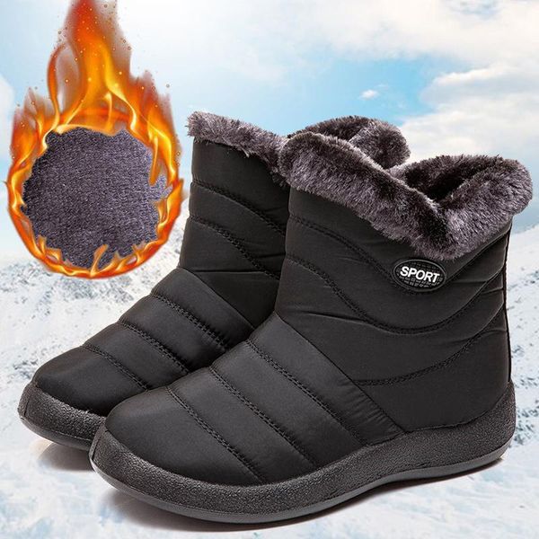 boots 2021 autumn and winter warm women's snow short plush waterproof cloth flat bottom non-slip leisure thick down cotton shoes, Black 
boots 2021 autumn and winter warm women's snow short plush waterproof cloth flat bottom non-slip leisure thick down cotton shoes, Black