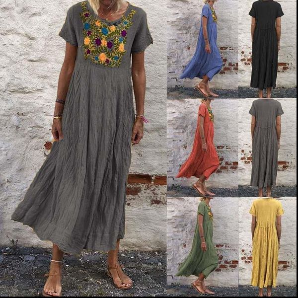 2021 summer sundress embroidery bohemian dress women casual loose short sleeve midi vestidos ladies long shirt dresses, Black;gray
2021 summer sundress embroidery bohemian dress women casual loose short sleeve midi vestidos ladies long shirt dresses, Black;gray