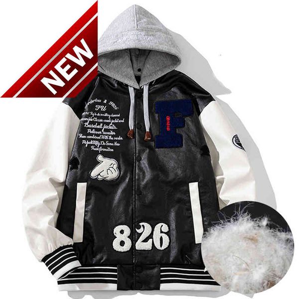pu leather down jacket men patchwork letter embroidery parka hip hop streetwear winter baseball couple warm coats, Black
pu leather down jacket men patchwork letter embroidery parka hip hop streetwear winter baseball couple warm coats, Black