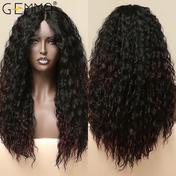 long kinky curly lace front synthetic wigs for women afro cosplay party natural middle part omber black wine lace wig
long kinky curly lace front synthetic wigs for women afro cosplay party natural middle part omber black wine lace wig
