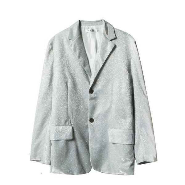 men's suits & blazers men shiny glitter jackets fashion autumn mens sier blazer wedding party suit jacket gradient stage singers clothe, White;black
men's suits & blazers men shiny glitter jackets fashion autumn mens sier blazer wedding party suit jacket gradient stage singers clothe, White;black