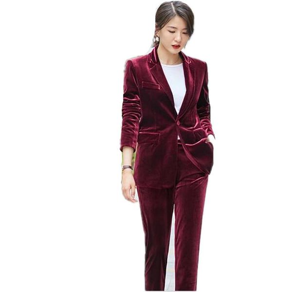 women's suit women's gold velvet single button suit two-piece (jacket + pants) ladies business casual formal business wear, White
women's suit women's gold velvet single button suit two-piece (jacket + pants) ladies business casual formal business wear, White