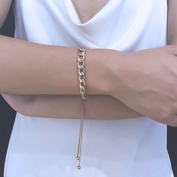 jewelry fashion versatile hand decoration personality exaggeration thick chain adjustable bracelet female, Silver
jewelry fashion versatile hand decoration personality exaggeration thick chain adjustable bracelet female, Silver