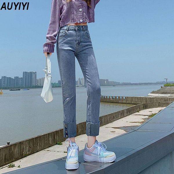 women's jeans auyiyi straight high waist was thin 2021 spring and autumn fashion wild chimney stretch cropped pants, Blue
women's jeans auyiyi straight high waist was thin 2021 spring and autumn fashion wild chimney stretch cropped pants, Blue