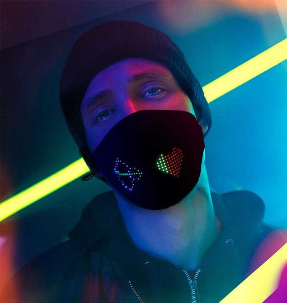 fashion party atmosphere app bluetooth digital led color luminous mask