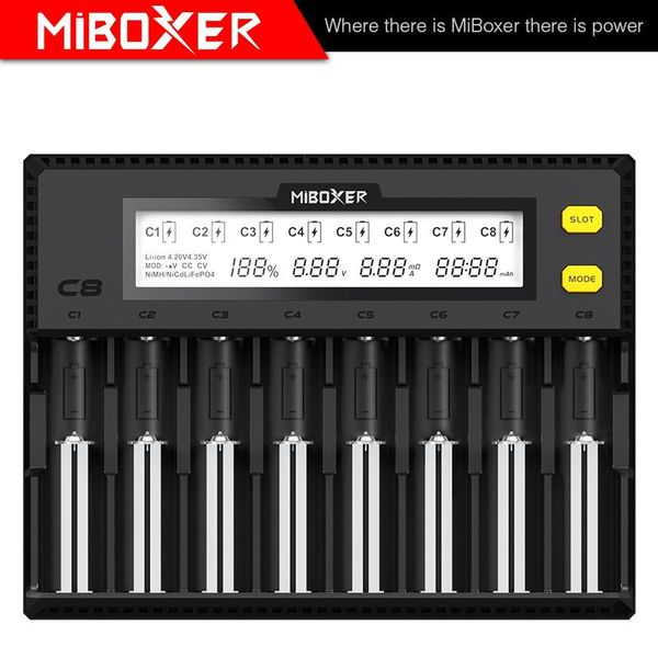 miboxer c8 battery charger 8 slots lcd display for li-ion lifepo4 ni-mh ni-cd 21700 20700 26650 18650 17670 rcr123 18700
miboxer c8 battery charger 8 slots lcd display for li-ion lifepo4 ni-mh ni-cd 21700 20700 26650 18650 17670 rcr123 18700