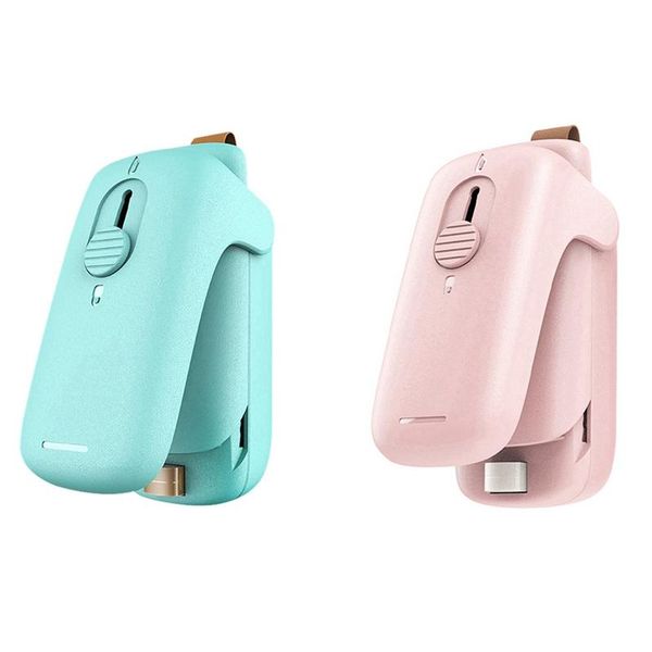 2x foil welder mini bag sealer hand-foil welder mini foil handy bags green & pink