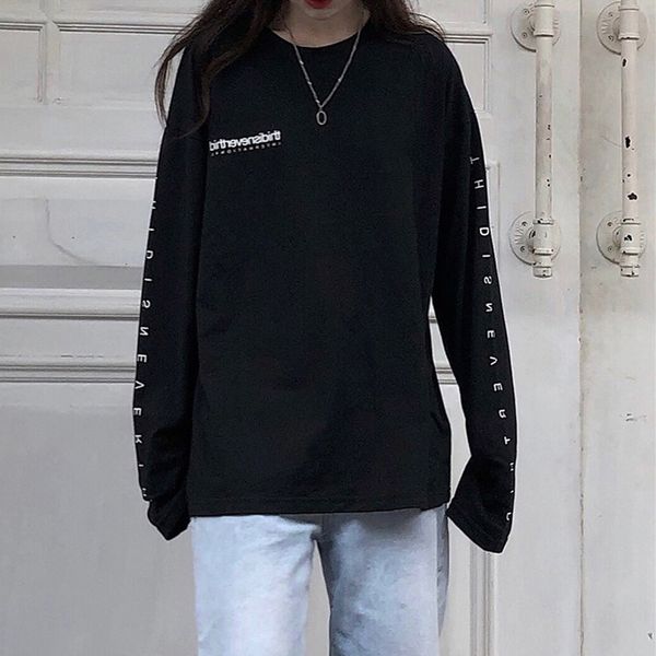 autumn tshirt casual letter print o-neck stripe tees creativity loose t-shirts women long sleeve oversize hip hop streetwear, Black;green
autumn tshirt casual letter print o-neck stripe tees creativity loose t-shirts women long sleeve oversize hip hop streetwear, Black;green