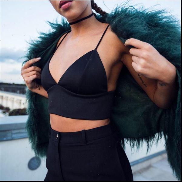 women crop camisole camis solid black underwear bra deep v cami backless vest night club party summer tank, White
women crop camisole camis solid black underwear bra deep v cami backless vest night club party summer tank, White