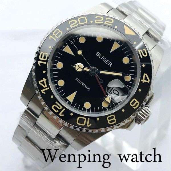 bliger 40mm men's casual business sier case sapphire glass ceramic bezel black dial date luminous automatic watch, Slivery;brown
bliger 40mm men's casual business sier case sapphire glass ceramic bezel black dial date luminous automatic watch, Slivery;brown