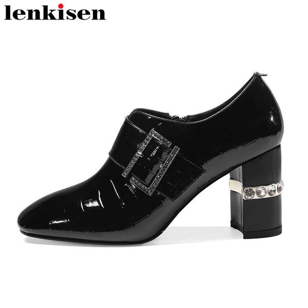dress shoes lenkisen solid natural leather round toe high heels pumps rhinestone buckle decoration gentlewomen daily wear party l99, Black
dress shoes lenkisen solid natural leather round toe high heels pumps rhinestone buckle decoration gentlewomen daily wear party l99, Black