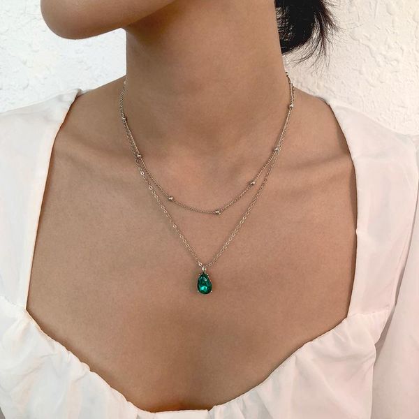 chains lalynnly fashion elegant green color water drop double thin pendant clavicle chain necklace women wholesale jewelry n9052, Silver
chains lalynnly fashion elegant green color water drop double thin pendant clavicle chain necklace women wholesale jewelry n9052, Silver