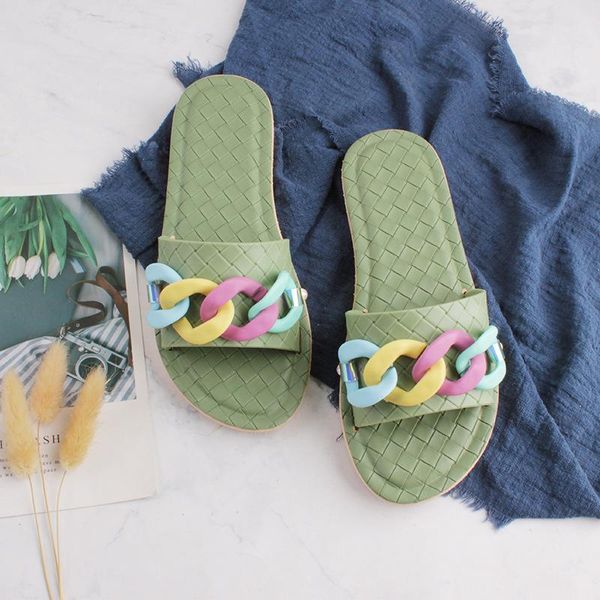 slippers summer home wear woman iron chain korean fashion women soft beach bottom, Black
slippers summer home wear woman iron chain korean fashion women soft beach bottom, Black