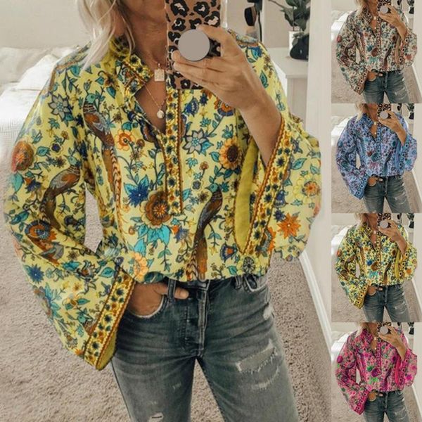women's blouses & shirts vintage floral print blouse women loose casual long sleeve female shirt buttons streetwear office ladies 2021, White
women's blouses & shirts vintage floral print blouse women loose casual long sleeve female shirt buttons streetwear office ladies 2021, White