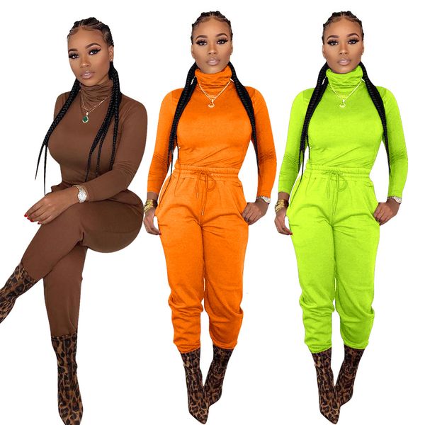 2021 new solid-color long sleeves turtleneck t-shirt & lace-up trousers women casual suit autumn fashion two piece set 41sr, Gray
2021 new solid-color long sleeves turtleneck t-shirt & lace-up trousers women casual suit autumn fashion two piece set 41sr, Gray