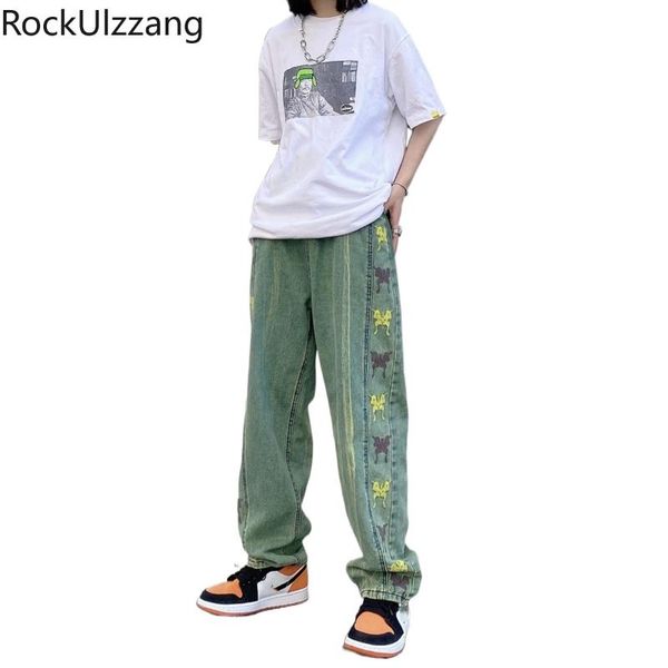 women's jeans button zip up waist high streetwear butterfly print fashion denim pant women trouser boyfriend man hiphop loose straight, Blue
women's jeans button zip up waist high streetwear butterfly print fashion denim pant women trouser boyfriend man hiphop loose straight, Blue