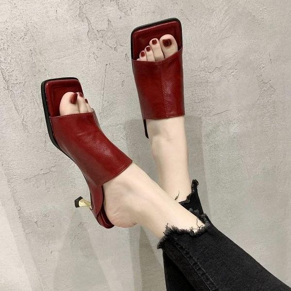 slippers 2021 style sandals and women's shoes summer wear square toe high heels stiletto all-match fashionable, Black
slippers 2021 style sandals and women's shoes summer wear square toe high heels stiletto all-match fashionable, Black