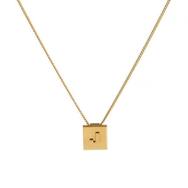 2021 wedding dress jewelry european style surname capital small square letter necklace copper plating designer necklace women jewelry, Silver
2021 wedding dress jewelry european style surname capital small square letter necklace copper plating designer necklace women jewelry, Silver