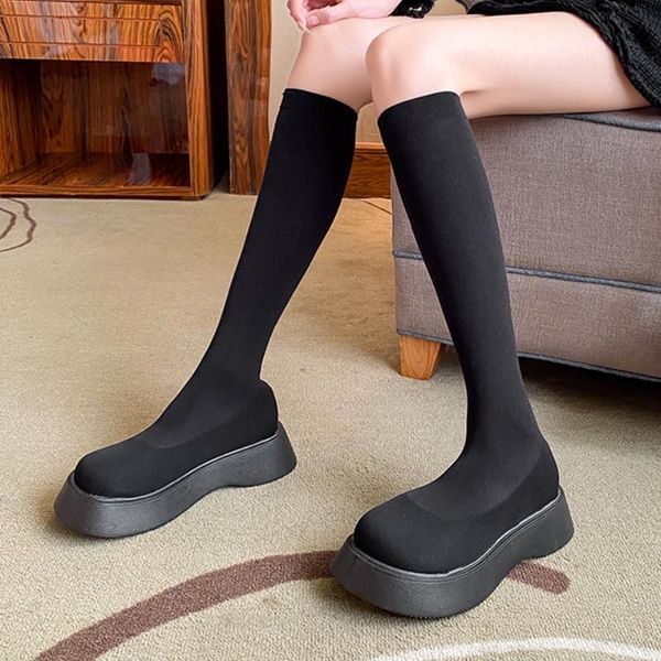 boots fashion slim thigh high women platform shoes 2021 autumn winter thick sole knee stretch long boot, Black
boots fashion slim thigh high women platform shoes 2021 autumn winter thick sole knee stretch long boot, Black