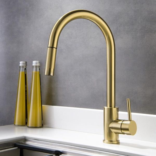 kitchen faucets brushed gold sink faucet lead-all stainless steel pull down cold and mixer
kitchen faucets brushed gold sink faucet lead-all stainless steel pull down cold and mixer
