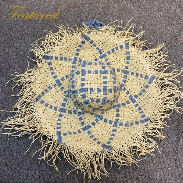 wide brim hats 2021 summer big brimmed straw hat flat cowboy stitching strappy beach sun po female, Blue;gray
wide brim hats 2021 summer big brimmed straw hat flat cowboy stitching strappy beach sun po female, Blue;gray