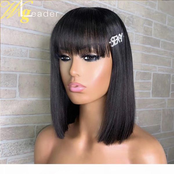 wigleader summber short bob cut preplucked human hair lace front wigs with bangs 150% glueless lace frontal wigs bob hair wigs, Black
wigleader summber short bob cut preplucked human hair lace front wigs with bangs 150% glueless lace frontal wigs bob hair wigs, Black