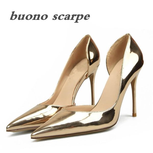 dress shoes the spring style patent leather pointy, shallow and high fashion metallic color single for ladies 32-46, Black
dress shoes the spring style patent leather pointy, shallow and high fashion metallic color single for ladies 32-46, Black