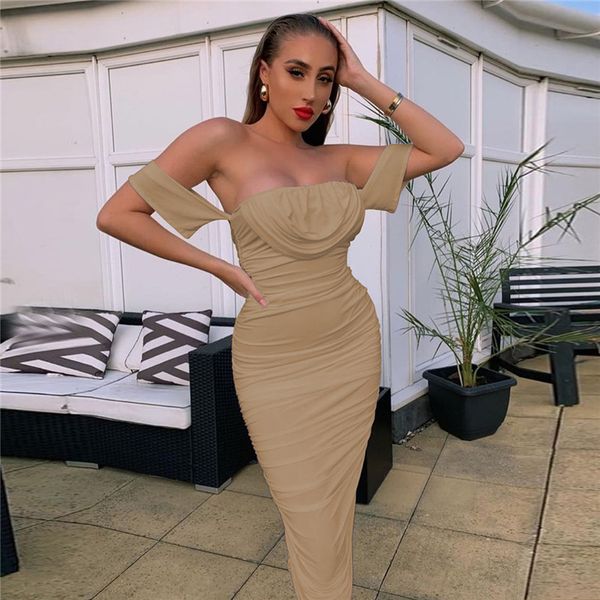 off shoulder mesh dress women slash neck bodycon pleated midi dress christmas party female black dress new vestidos, Black;gray
off shoulder mesh dress women slash neck bodycon pleated midi dress christmas party female black dress new vestidos, Black;gray