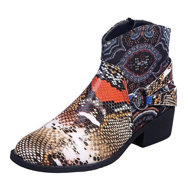 boots european american fashion ankle winter women's short big size color matching snake-print leather boot, Black
boots european american fashion ankle winter women's short big size color matching snake-print leather boot, Black