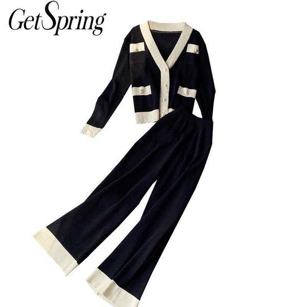 getspring women set sweater pants sets v-neck vintage knitting high waist wide leg fashion two-piece 210601, White
getspring women set sweater pants sets v-neck vintage knitting high waist wide leg fashion two-piece 210601, White