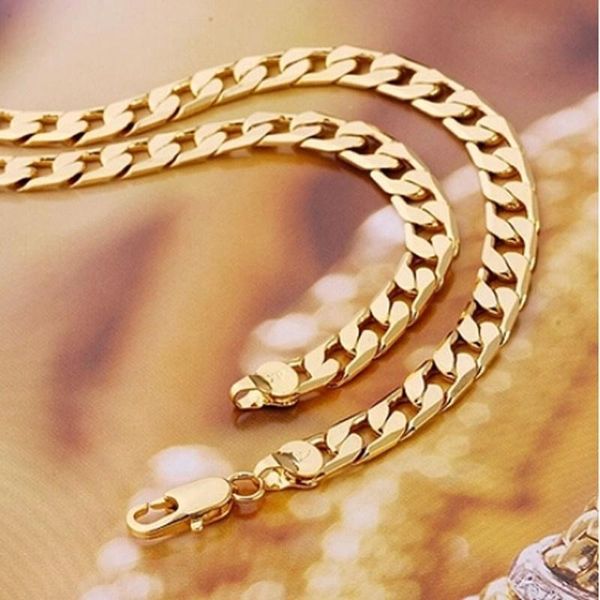 chains curb chain gold filled mens womens necklace rough domineering personality with lobster clasp, Silver
chains curb chain gold filled mens womens necklace rough domineering personality with lobster clasp, Silver