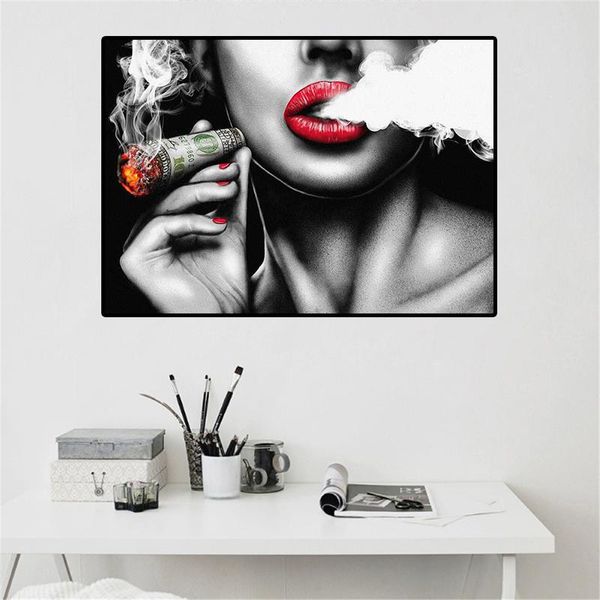 paintings red lips woman smoking intage canvas painting poster and prints wall art for living room bedroom home decoration
paintings red lips woman smoking intage canvas painting poster and prints wall art for living room bedroom home decoration